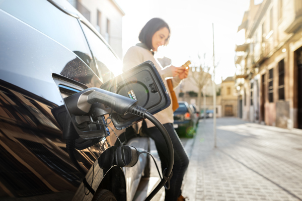 woman pumping gas